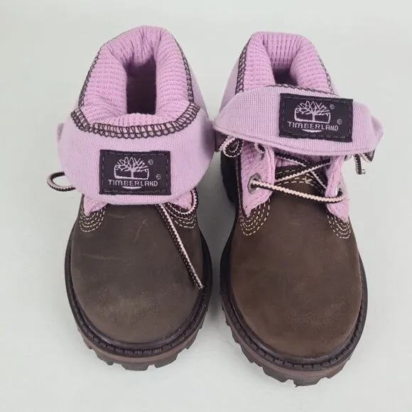 Timberland Roll Top Hex TODDLER Boots Waterproof Brown Leather