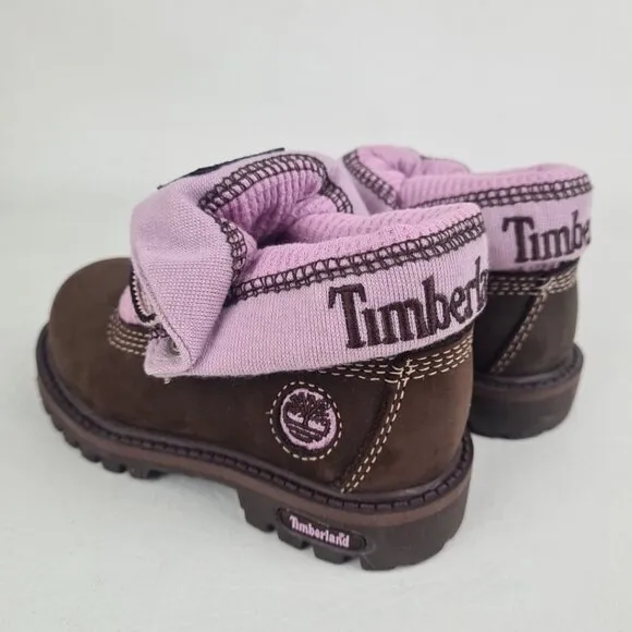Timberland Roll Top Hex TODDLER Boots Waterproof Brown Leather