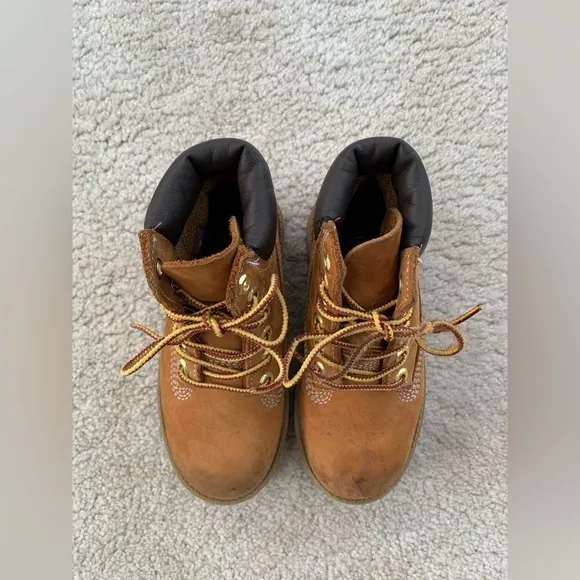 Timberland Toddler Size 10 Wheat Leather Primaloft Lace-Up Waterproof Boots