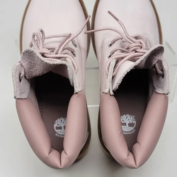 Timberland Waterproof Light Pink Leather Girl's Boots Youth Size 3 TBA8598 New