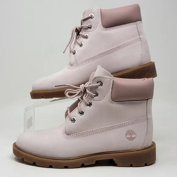Timberland Waterproof Light Pink Leather Girl's Boots Youth Size 3 TBA8598 New