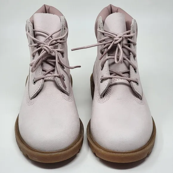 Timberland Waterproof Light Pink Leather Girl's Boots Youth Size 3 TBA8598 New