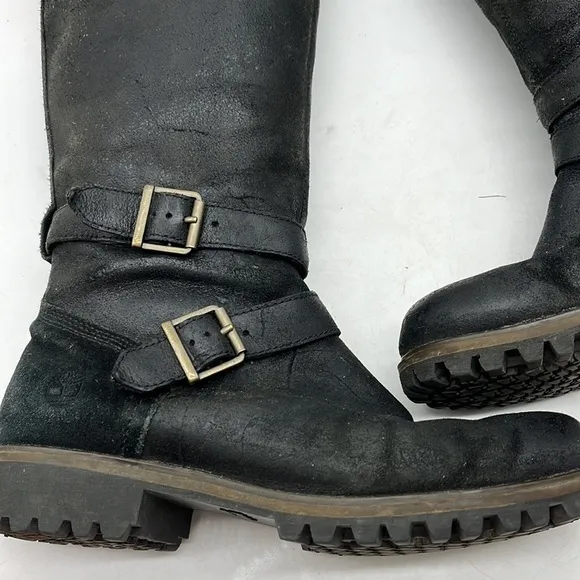 Timberland Wheelwright Waterproof Tall Black boots matte finish women’s size 8.5