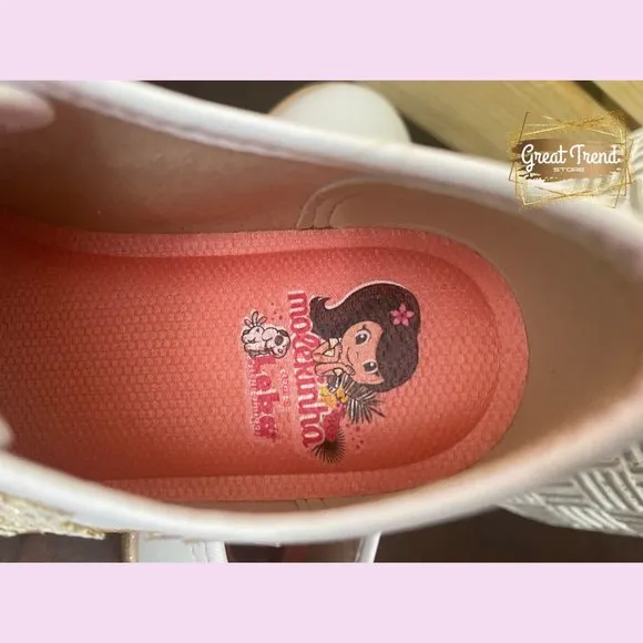 Toddler Girl Sneakers White/Gold Glitter Velcro Strap