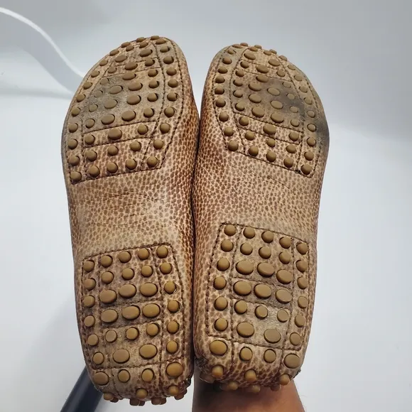 Tod's Tan Snakeskin Bow Loafers Boho