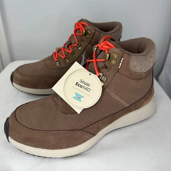 TOMS Cascada Waterproof Taupe Gray Nubuck Suede Women’s 8.5 Boots New with Tags