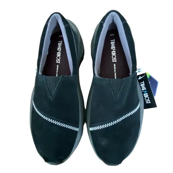 TOMS x KROST Alpargataa Gamma Black Suede Slip-On Shoes NWT Mens Size 8