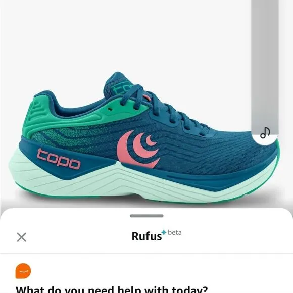 Topo Ultrafly 5 womens Blueaqua and pink  Running Shoes Size 11 perfect conditio