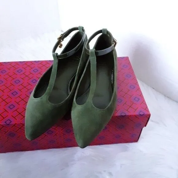 Tory Burch Ashton T-strap Y2K Flat Women's Shoes size 5M