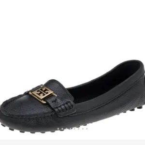 Tory Burch Black Leather Women's Loafers Flats Moc Moccasin 9.5