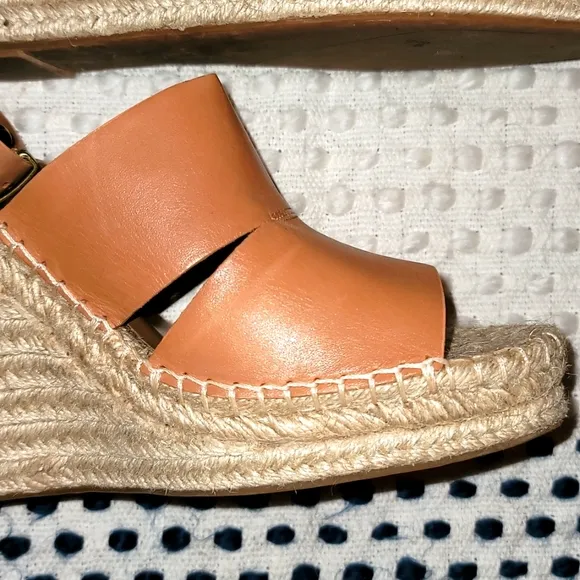 Treasure &amp; Bond wedges shoes 100% leather upper ankle strap sz 10 M