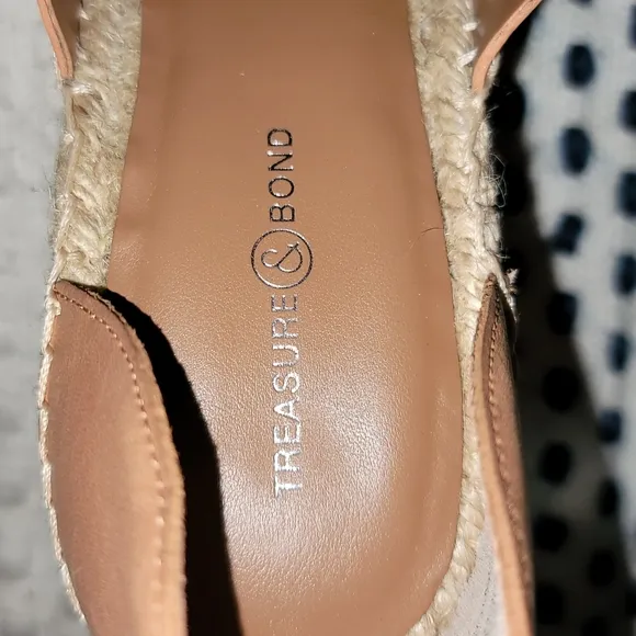 Treasure &amp; Bond wedges shoes 100% leather upper ankle strap sz 10 M