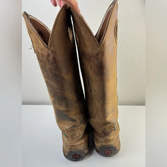 Twisted X 17” Leather Boot Waterproof Snake Boots Moc Toe Men’s Size 8.5