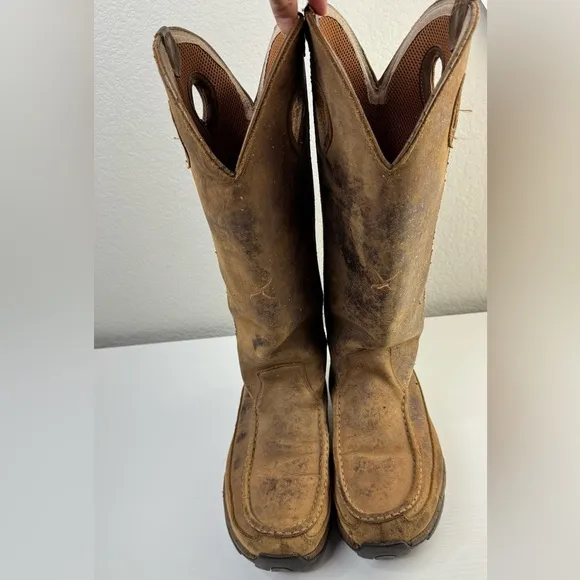 Twisted X 17” Leather Boot Waterproof Snake Boots Moc Toe Men’s Size 8.5