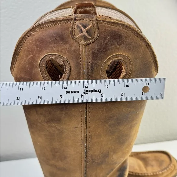 Twisted X 17” Leather Boot Waterproof Snake Boots Moc Toe Men’s Size 8.5