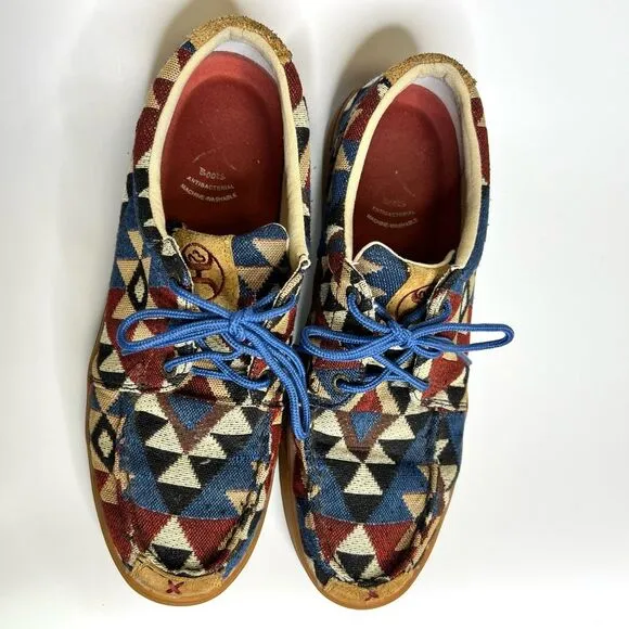 Twisted X Hooey Loper Casual Laced Shoes Western Graphic Canvas Men’s 10.5