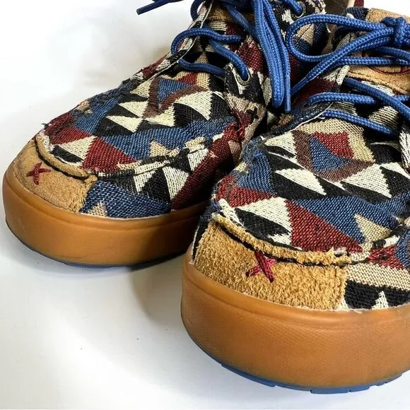 Twisted X Hooey Loper Casual Laced Shoes Western Graphic Canvas Men’s 10.5