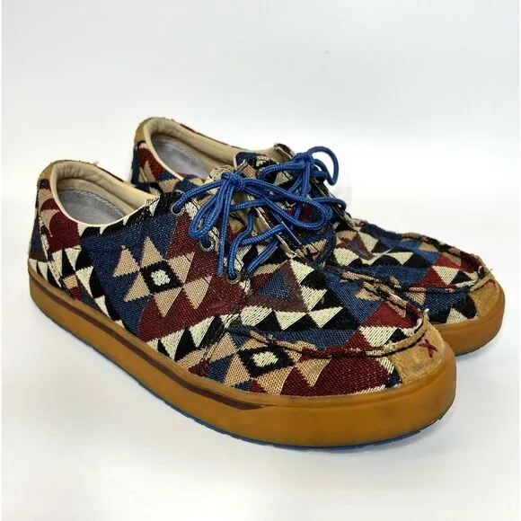 Twisted X Hooey Loper Casual Laced Shoes Western Graphic Canvas Men’s 10.5