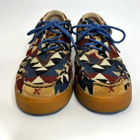 Twisted X Hooey Loper Casual Laced Shoes Western Graphic Canvas Men’s 10.5