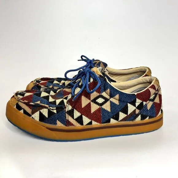 Twisted X Hooey Loper Casual Laced Shoes Western Graphic Canvas Men’s 10.5