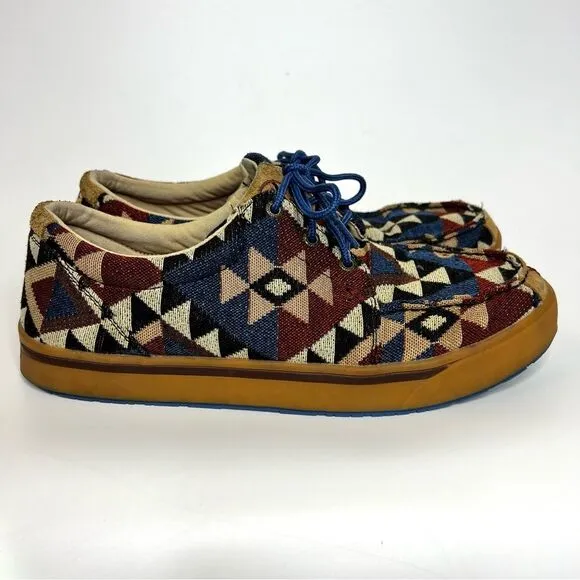 Twisted X Hooey Loper Casual Laced Shoes Western Graphic Canvas Men’s 10.5