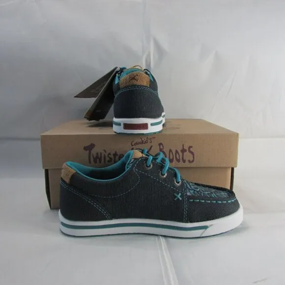 Twisted X Youth 12.5 Kid's Kicks Casual Sneaker Shoes - Dark Teal - YCA0011