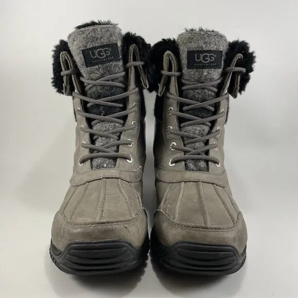 Ugg Adirondack II Snow Boots Womens Size 7.5 Charcoal Gray Leather Waterproof