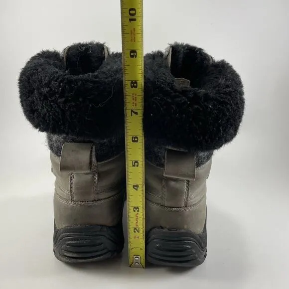 Ugg Adirondack II Snow Boots Womens Size 7.5 Charcoal Gray Leather Waterproof