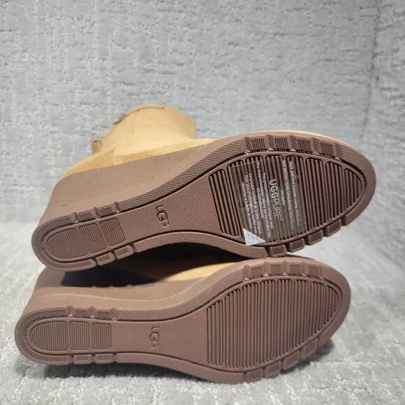 UGG Australia Potrero Women's Size 5.5 US Chestnut Suede Waterproof Wedge Boots