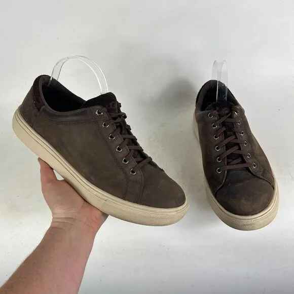 UGG Baysider Low Weather Sneakers Men's 10 Brown Lace Up Round Toe Casual Shoes