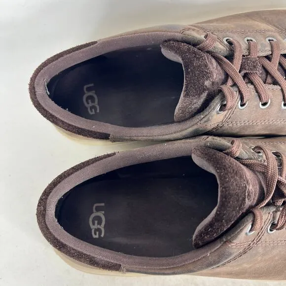UGG Baysider Low Weather Sneakers Men's 10 Brown Lace Up Round Toe Casual Shoes