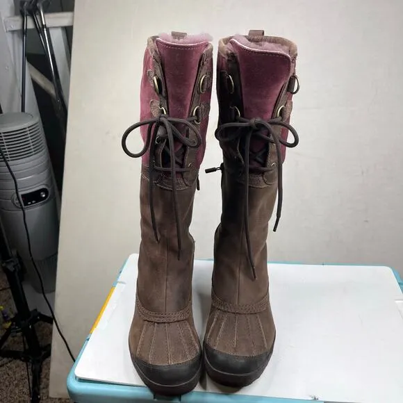 UGG Belcloud Waterproof Brown Boots Brown Suede Leather US 8 UK 6.5 EU 39