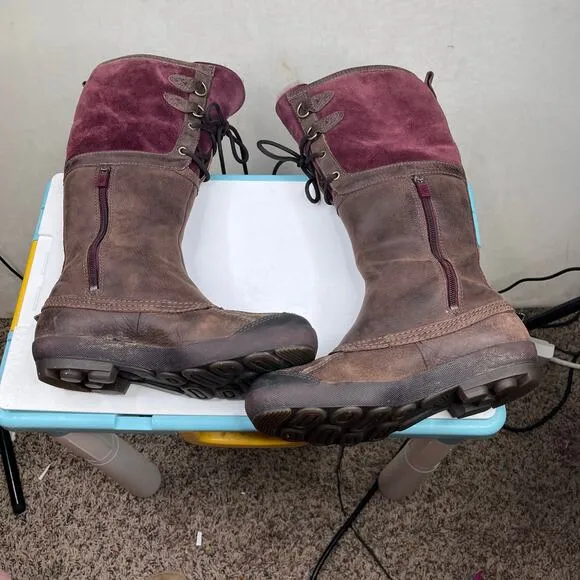 UGG Belcloud Waterproof Brown Boots Brown Suede Leather US 8 UK 6.5 EU 39