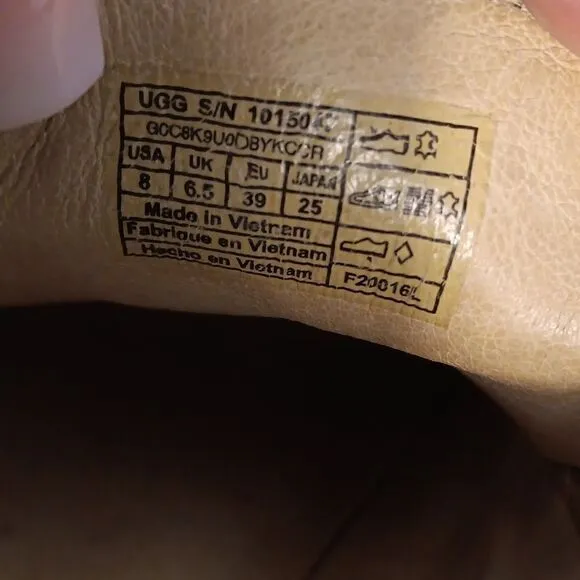 Ugg Black &amp; Tan Leather Lace Up Shoes