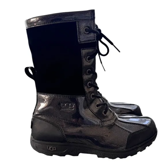 UGG Butte II Glitter Patent Lace Up Waterproof Winter Boots