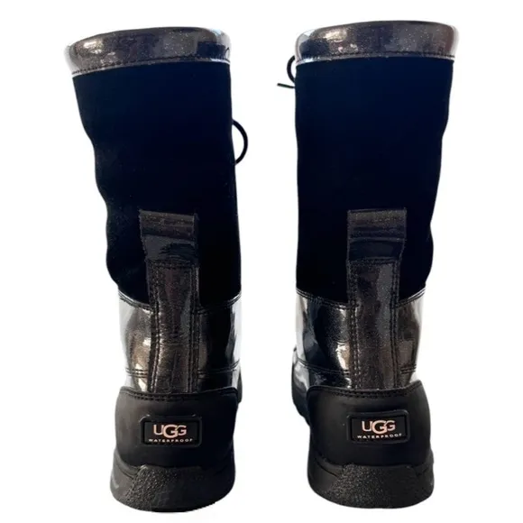 UGG Butte II Glitter Patent Lace Up Waterproof Winter Boots