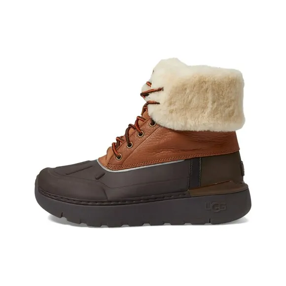 UGG City Butte Men Size 9.5 Waterproof Worchester Brown Leather Wool Boots New