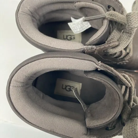 UGG Harrison Lace Thunder Cloud Leather Women’s Size 6 Waterproof Boots 1120777