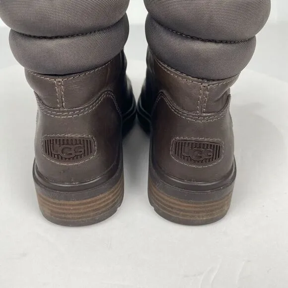 UGG Harrison Lace Thunder Cloud Leather Women’s Size 6 Waterproof Boots 1120777