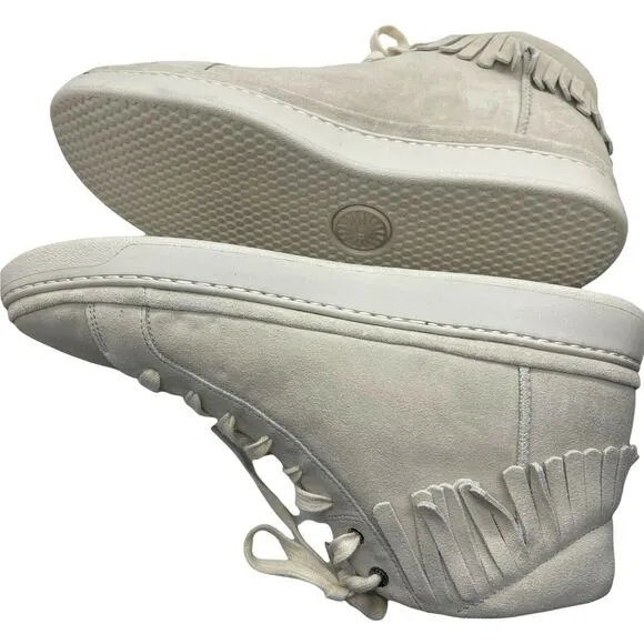 UGG Men's 1020137 Cream Tan Suede Lace Up High Top Sneaker Shoes size 12 NWOT