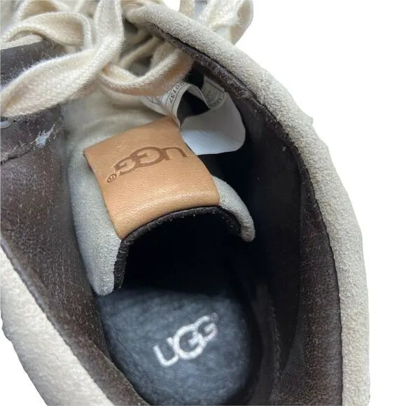 UGG Men's 1020137 Cream Tan Suede Lace Up High Top Sneaker Shoes size 12 NWOT