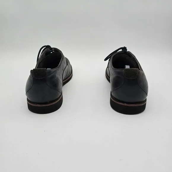 UGG Shoes Mens 11 Black Klayton Oxford Loafer Slip On Leather Lace Up Shearling