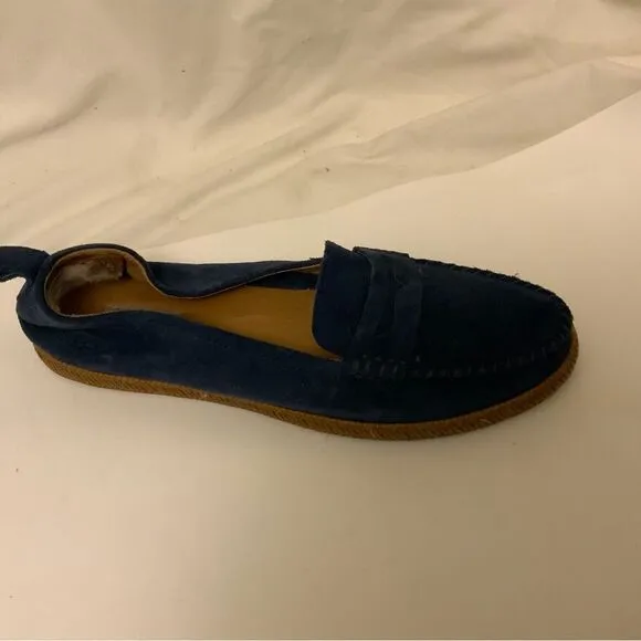 UGG Shoes Womens 10 Charlie Slip On Loafers 1019131 Blue Suede Low Top Round