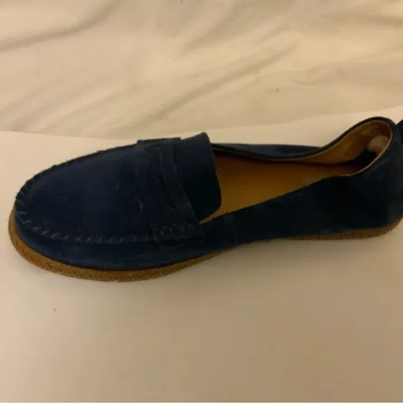 UGG Shoes Womens 10 Charlie Slip On Loafers 1019131 Blue Suede Low Top Round