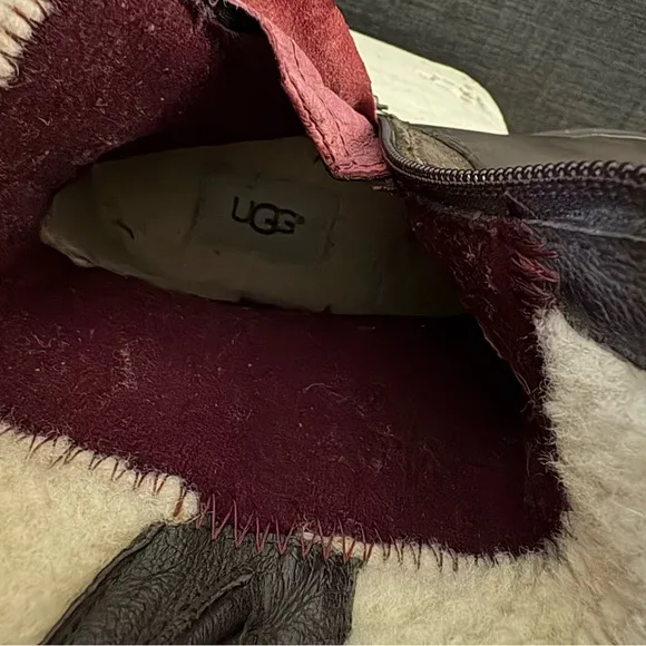UGG Simmens Leather Waterproof Boots Brown and Green Size 8