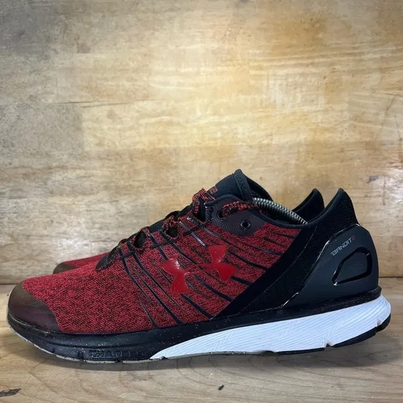 Under Armour Charged Bandit 2 Mens Size 13 Running Shoes Sneakers Red Black