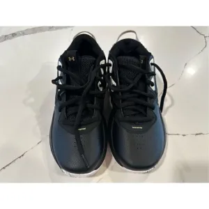Under Armour Lockdown 6 Basketball Shoes Black Gold Youth Sz 4