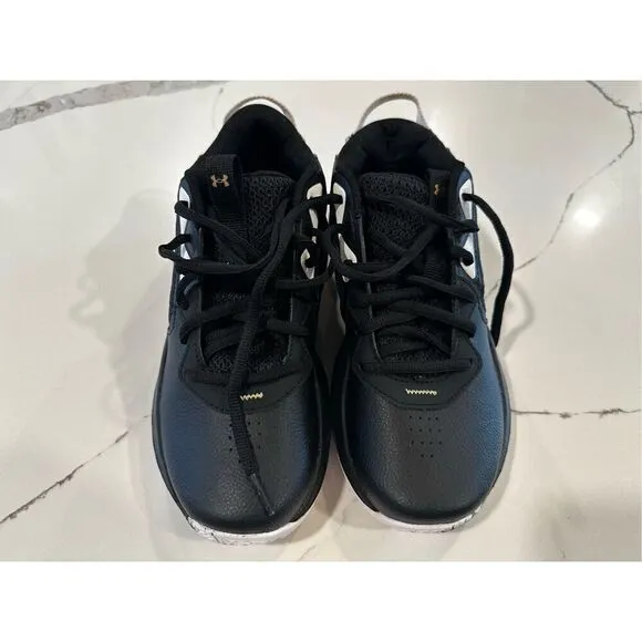 Under Armour Lockdown 6 Basketball Shoes Black Gold Youth Sz 4
