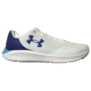 Under Armour Mens Size 9.5 Charged Pursuit 3 White Sonar Blue Running Shoes