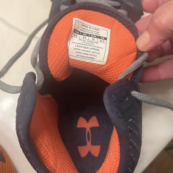 Under Armour Navy and Orange Athletic Shoes